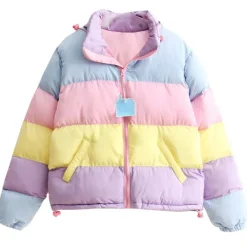 Coats & Jackets*Boogzel Clothing Pastel Padded Jacket Multicolor