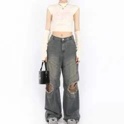 Y2K Tops|Crop Tops*Boogzel Clothing Pastel Soft Girl Tee with Arm Warmers