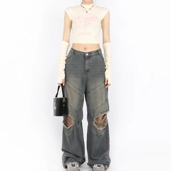 Y2K Tops|Crop Tops*Boogzel Clothing Pastel Soft Girl Tee with Arm Warmers