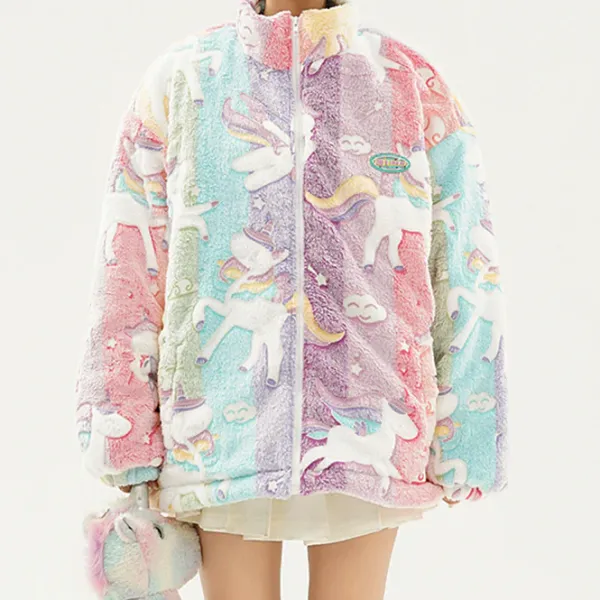 Coats & Jackets|Sweatshirts*Boogzel Clothing Pastel Unicorn Zip-Up Jacket Multi
