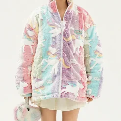 Coats & Jackets|Sweatshirts*Boogzel Clothing Pastel Unicorn Zip-Up Jacket Multi