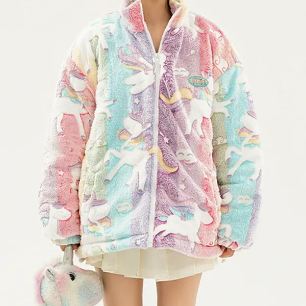 Coats & Jackets|Sweatshirts*Boogzel Clothing Pastel Unicorn Zip-Up Jacket Multi