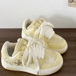 Aesthetic Sneakers*Boogzel Clothing Pastel Star Aesthetic Sneakers Yellow