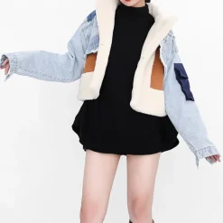 Coats & Jackets*Boogzel Clothing Patchwork Denim Cropped Jacket Blue