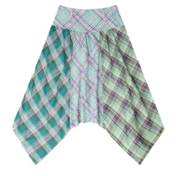 Skirts*Boogzel Clothing Patchwork Midi Plaid Skirt Green