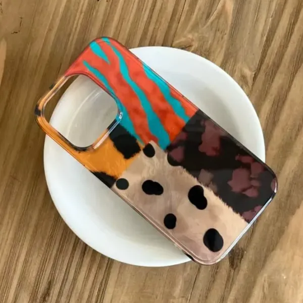 Iphone Cases*Boogzel Clothing Patchwork Pattern iPhone Case Brown