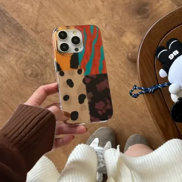 Iphone Cases*Boogzel Clothing Patchwork Pattern iPhone Case Brown