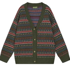 Knit Cardigans*Boogzel Clothing Patterned Knit Oversized Cardigan Green