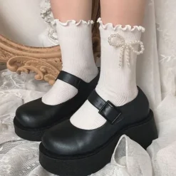 Socks*Boogzel Clothing Pearl Bow Socks