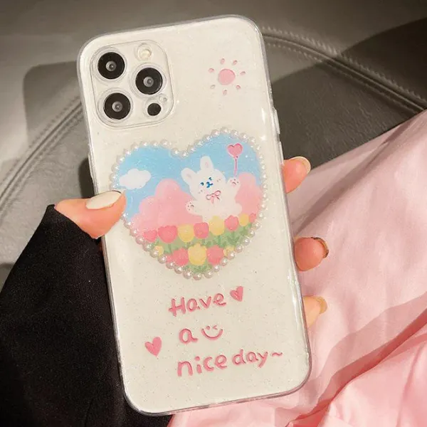 Iphone Cases*Boogzel Clothing Pearl Heart Bunny iPhone Case