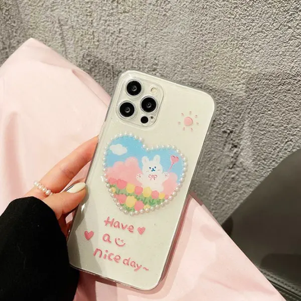 Iphone Cases*Boogzel Clothing Pearl Heart Bunny iPhone Case