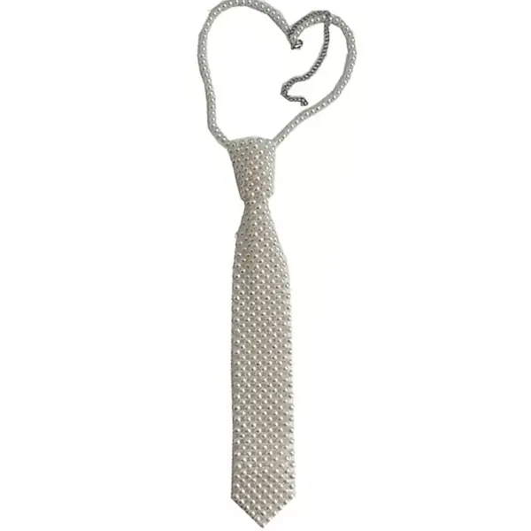 Other*Boogzel Clothing Pearl Necktie White