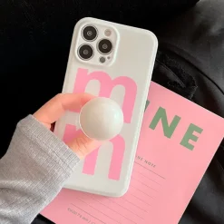 Iphone Cases*Boogzel Clothing Pearl Pop Socket iPhone Case White/pink