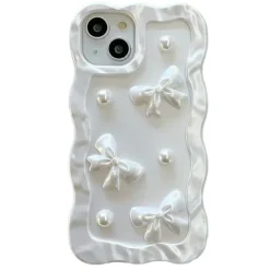 Iphone Cases*Boogzel Clothing Pearls & Bows iPhone Case White