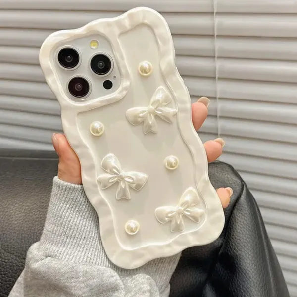 Iphone Cases*Boogzel Clothing Pearls & Bows iPhone Case White