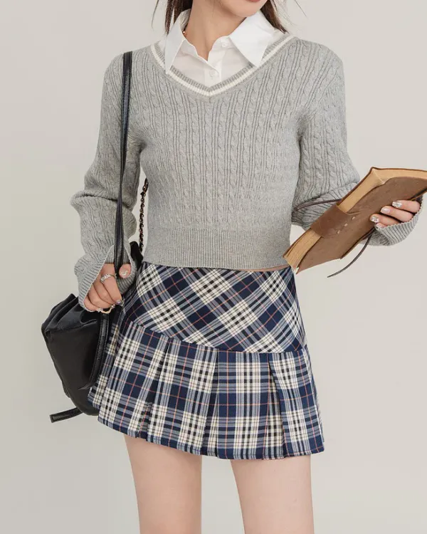 Skirts*Boogzel Clothing Perfectly Preppy Plaid Pleated Skirt