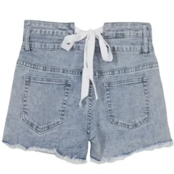 Shorts*Boogzel Clothing Permanent Vacation Bow Tie Denim Shorts Blue