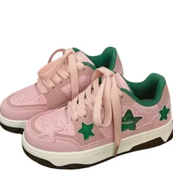 Aesthetic Sneakers*Boogzel Clothing Pink & Green Aesthetic Star Sneakers Pink/green