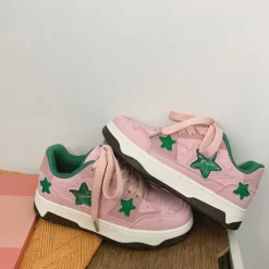 Aesthetic Sneakers*Boogzel Clothing Pink & Green Aesthetic Star Sneakers Pink/green