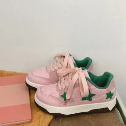 Aesthetic Sneakers*Boogzel Clothing Pink & Green Aesthetic Star Sneakers Pink/green