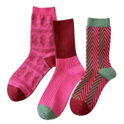 Socks*Boogzel Clothing Pink & Green Patterned Socks