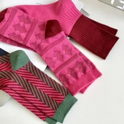 Socks*Boogzel Clothing Pink & Green Patterned Socks