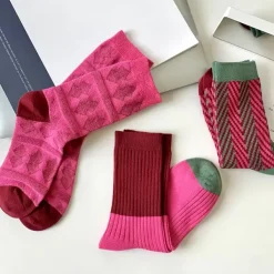 Socks*Boogzel Clothing Pink & Green Patterned Socks