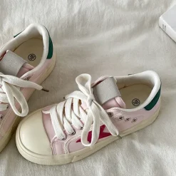 Aesthetic Sneakers*Boogzel Clothing Pink & Red Star Sneakers Pink/red