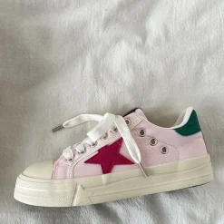Aesthetic Sneakers*Boogzel Clothing Pink & Red Star Sneakers Pink/red