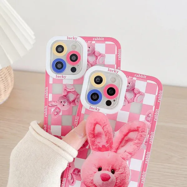 Iphone Cases*Boogzel Clothing Bunny Checkered iPhone Case Pink