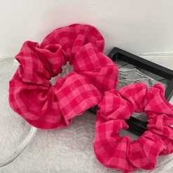 Hair Accessories*Boogzel Clothing Checkered Scrunchie Pink