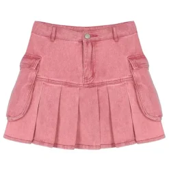 Skirts*Boogzel Clothing Denim Cargo Mini Skirt Pink