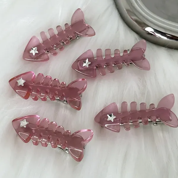 Hair Accessories*Boogzel Clothing Fish Bone Claw Clip Pink