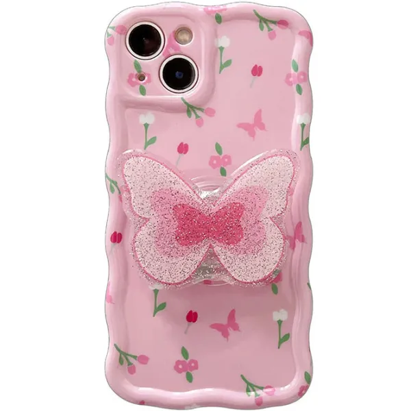 Iphone Cases*Boogzel Clothing Flowers Butterfly iPhone Case Pink