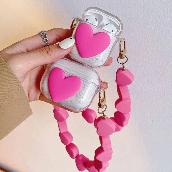 Iphone Cases*Boogzel Clothing Pink Heart Chain AirPods Case