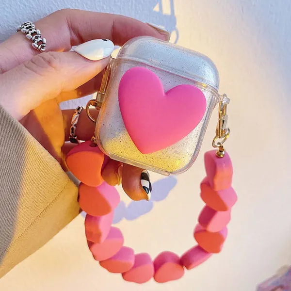Iphone Cases*Boogzel Clothing Pink Heart Chain AirPods Case