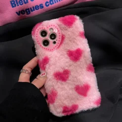 Iphone Cases*Boogzel Clothing Heart Furry iPhone Case Pink