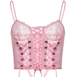 Y2K Tops|Crop Tops*Boogzel Clothing Lace Mesh Top Pink
