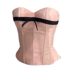 Corset Tops*Boogzel Clothing Satin Bow Corset Pink