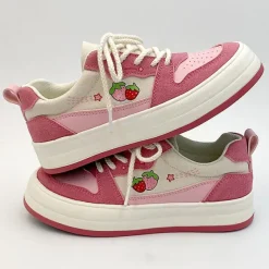 Aesthetic Sneakers*Boogzel Clothing Strawberry Sneakers Pink