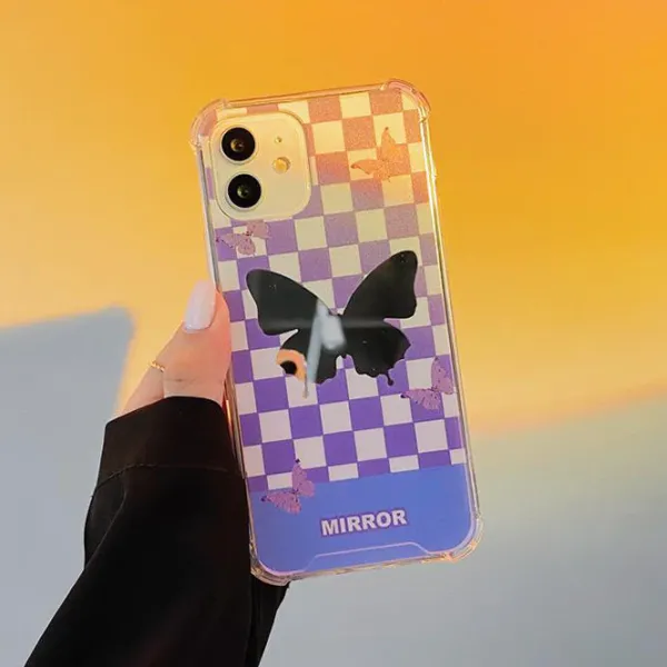 Iphone Cases*Boogzel Clothing Plaid Butterfly Mirror iPhone Case
