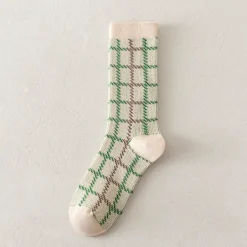 Socks*Boogzel Clothing Plaid Crew Socks Green