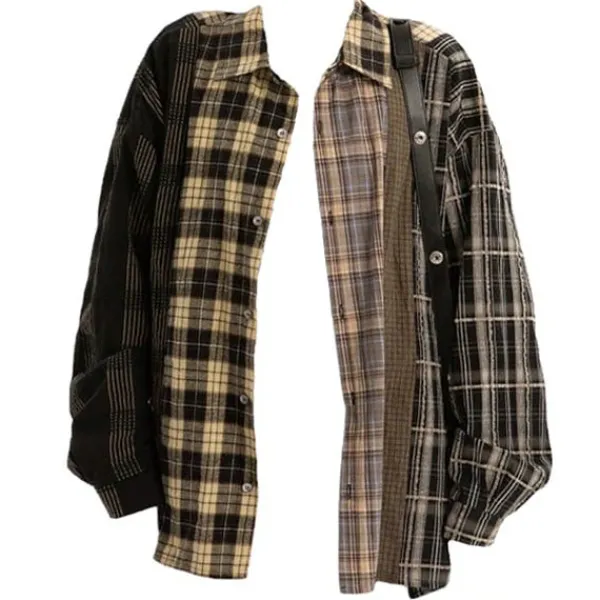 Mens*Boogzel Clothing Plaid Oversized Shirt