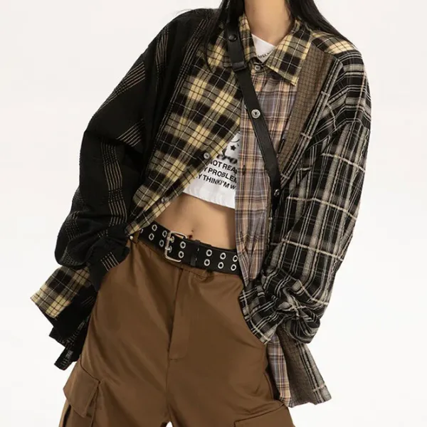 Mens*Boogzel Clothing Plaid Oversized Shirt
