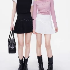Skirts*Boogzel Clothing Playful Bows Pleated Mini Skirt