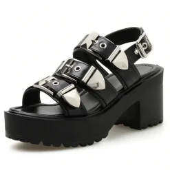 Classics|Sandals / Mary Janes*Boogzel Clothing Pocket Money Buckle Sandals Black