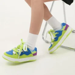 Aesthetic Sneakers*Boogzel Clothing Pop Color Skater Sneakers Green/blue