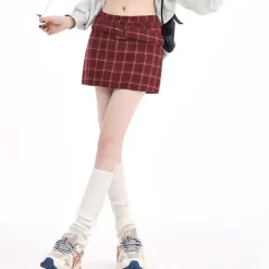 Skirts*Boogzel Clothing Pop Of Plaid Skirt Red