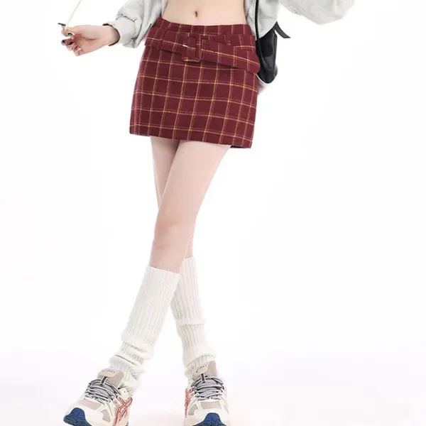 Skirts*Boogzel Clothing Pop Of Plaid Skirt Red