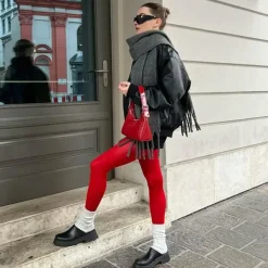 Other*Boogzel Clothing Pop Of Tights Red